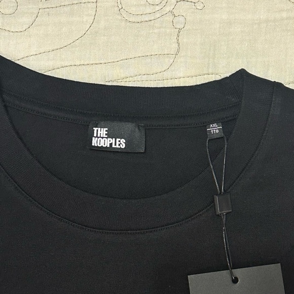 NWT The Kooples Flocked Skull Butterfly Tee Black Cotton - Picture 12 of 14